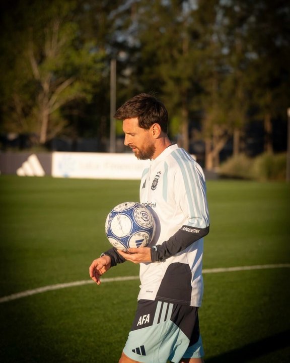 Messi publicó imágenes de su última práctica con la Selección argentina