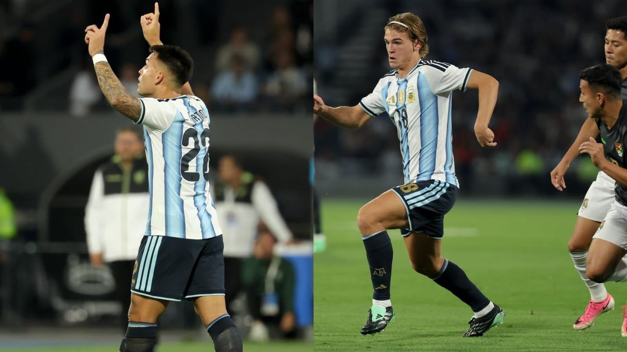 Argentina le gana 2-0 a Bolivia con goles de Lautaro Martínez y Nico Paz