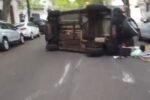 Cuatro hombres fueron trasladados tras un choque y vuelco en Almagro