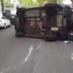 Cuatro hombres fueron trasladados tras un choque y vuelco en Almagro