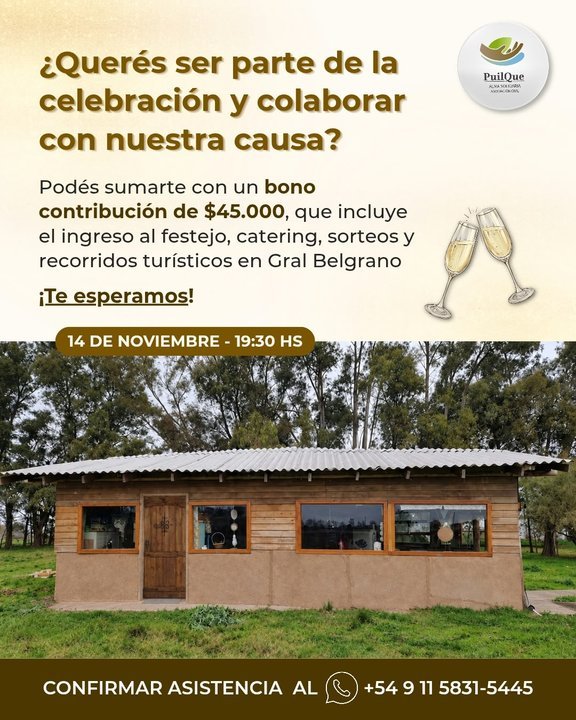 PuilQue realizará un encuentro solidario en General Belgrano para inaugurar su salón sustentable