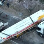 La Ruta 144 continúa cortada mientras avanzan las tareas con la cisterna volcada